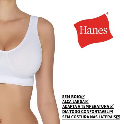Imagem de Kit 2 Tops Hanes Sem Costura Nas Laterais Feminino Sem Bojo