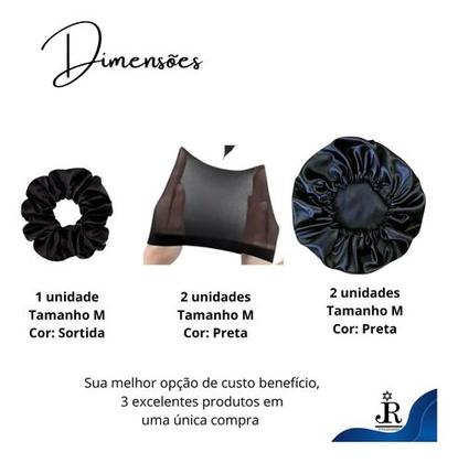 Imagem de Kit 2 Touca Cabelo Cetim , 2 Toucas Wave Nero, Xuxinha Cetim
