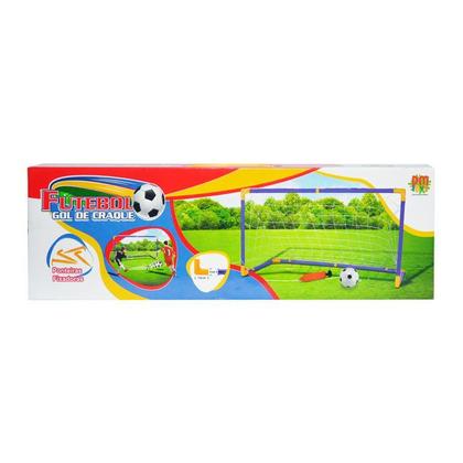 Imagem de Kit 2 Trave e Bola Infantil Chute a Gol Kit com Rede Bomba Brinquedo Futebol DM Toys DMT5075