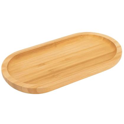 Imagem de Kit 2 Travessas 20x10cm Oval Nature Lyor Bambu Bandeja Servir Porções Aperitivos