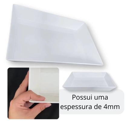 Imagem de Kit 2 Travessas 44,7 Cm Retangulares Fundas para Buffet + 3 Centros de Mesa para Salada 1, 5 L Melamina / Plastico  Bestfer 