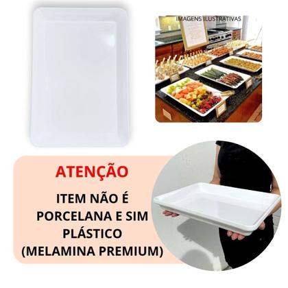 Imagem de Kit 2 Travessas Buffet 40cm + 4 Travessas 22,5cm + Travessa Oval Curva 46cm para Restaurante em Melamina  Bestfer 