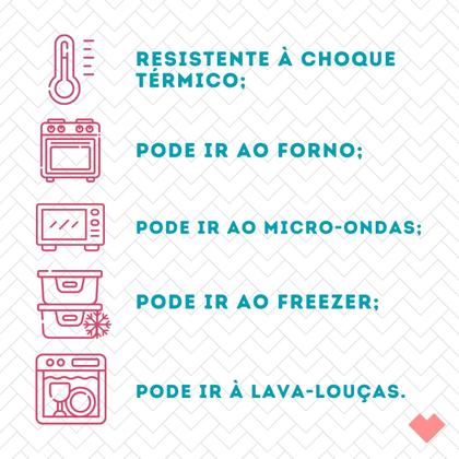 Imagem de Kit 2 Travessas Refratário Com Tampa 3L Oval Vidro Freezer