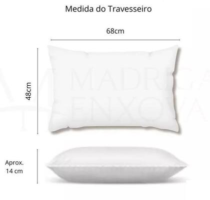 Imagem de Kit 2 Travesseiro Altenburg Suporte Super Firme Lavável 100% Algodão 48cm x 68cm