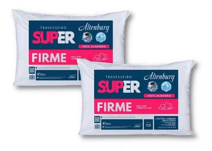 Imagem de Kit 2 Travesseiro Altenburg Suporte Super Firme Lavável 100% Algodão 48cm x 68cm