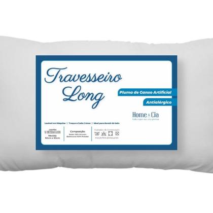 Imagem de Kit 2 Travesseiro Long com Fronhas 200 Fios Acetinado Suporte Médio 50x90cm 