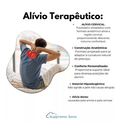 Imagem de KIT 2 Travesseiro Magnético ALTO ORTOPEDICO Massageador Confortável Soft Infravermelho Terapeutico Luxo