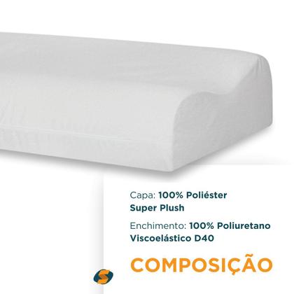 Imagem de Kit 2 Travesseiro Nasa Cervical Comfort Anatômico Ergonômico D40 Viscoelástico Nap