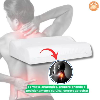 Imagem de Kit 2 Travesseiro Nasa Cervical D28 Ortopédico Capa 200 Fios Repelente a Líquido Lar Conforto