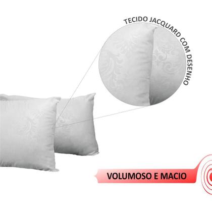 Imagem de kit 2 Travesseiro Pluma de Ganso Cervical Confortável Antialérgico Jacquard