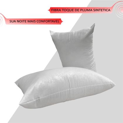 Imagem de kit 2 Travesseiro Pluma de Ganso Cervical Confortável Antialérgico Jacquard