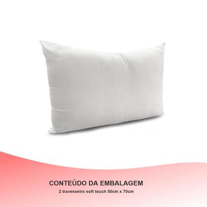 Imagem de Kit 2 Travesseiro Soft Touch Ouro Antialérgico Lavável Fibra Inteligente