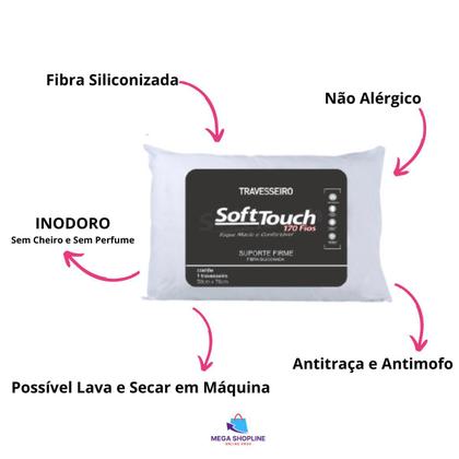 Imagem de  Kit 2 Travesseiros 50 x 70 cm Antialarégico100% fibras Oferta