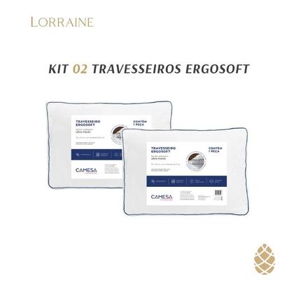 Imagem de Kit 2 Travesseiros Camesa Ergosoft Hotel Ultra Macio 50x70cm