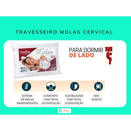 Imagem de Kit 2 Travesseiros de Molas Cervical Duoflex - Anatômico com Gomos Massageadores - Conforto com Total Sustenção da Cabeça