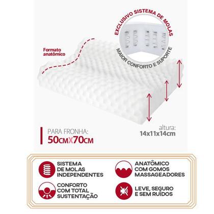 Imagem de Kit 2 Travesseiros de Molas Cervical Duoflex - Anatômico com Gomos Massageadores - Conforto com Total Sustenção da Cabeça
