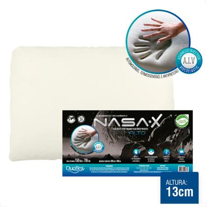Imagem de Kit 2 Travesseiros Duoflex Nasa X Alto 13cm Antiácaro