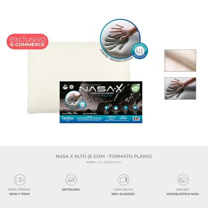 Imagem de Kit 2 Travesseiros Duoflex NASA-X Alto 50x70x13cm NS3109 Com Espuma Viscoelástica
