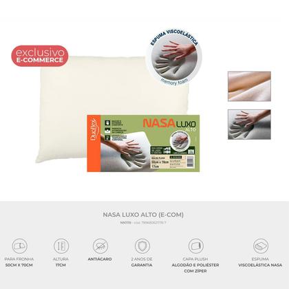 Imagem de Kit 2 Travesseiros Nasa Luxo Alto com Capa Removível