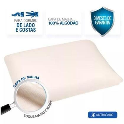 Imagem de Kit 2 Travesseiros Nasa-x Alto Original Duoflex Antialérgico + 2 Capas Protetora