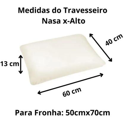 Imagem de Kit 2 Travesseiros Nasa-x Alto Original Duoflex Antialérgico + 2 Capas Protetora