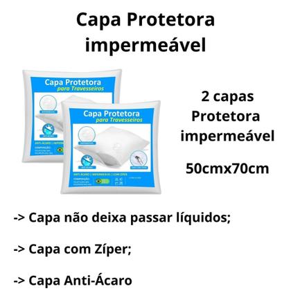 Imagem de Kit 2 Travesseiros Nasa-x Alto Original Duoflex Antialérgico + 2 Capas Protetora