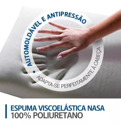Imagem de Kit 2 Travesseiros Nasa-x Alto Viscoelástico Original Duoflex Antialérgico