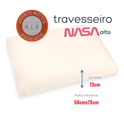Imagem de kit 2 Travesseiros NasaX Alto Viscoelástico 50x70x13cm
