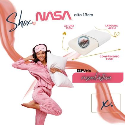 Imagem de kit 2 Travesseiros NasaX Alto Viscoelástico 50x70x13cm