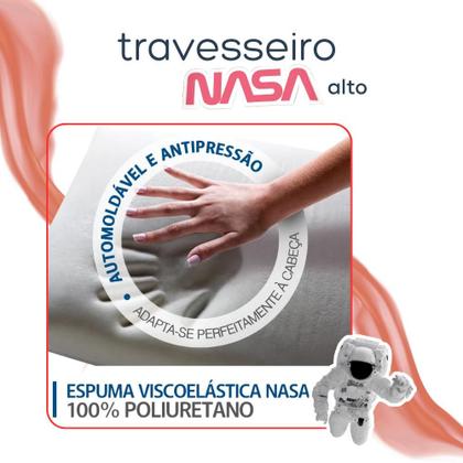 Imagem de kit 2 Travesseiros NasaX Alto Viscoelástico 50x70x13cm