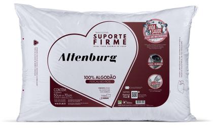 Imagem de Kit 2 Travesseiros Suporte Firme 180fios Percal Altenburg Lavável 50cm x 70cm