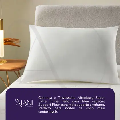 Imagem de Kit 2 Travesseiros Suporte Super Extra Firme Altenburg 48x68cm Branco