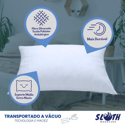 Imagem de Kit 2 Travesseiros Toque de Pluma 50 x 70 Antialérgico Indeformável