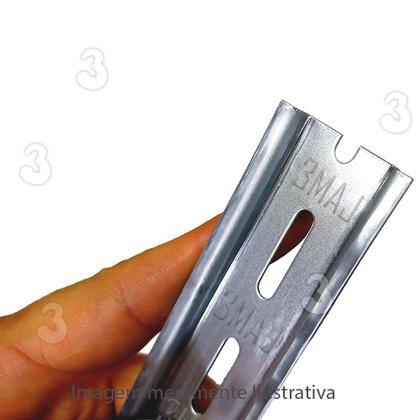 Imagem de Kit 2 Trilho Din Perfurado Galvanizado para Quadro Elétrico Disjuntor 50cm