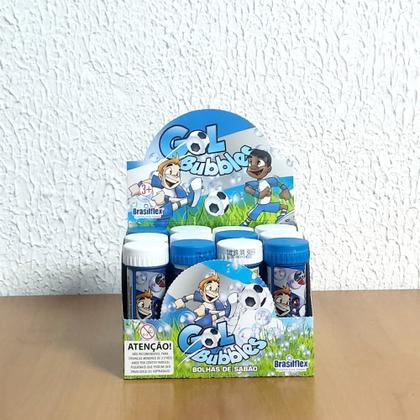 Imagem de Kit 2 Tubinhos Bolha de Sabão Futebol p/ Meninos Azul