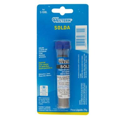 Imagem de Kit 2 Tubos Fio De Solda Estanho Western 1mm 4 Metros Cada