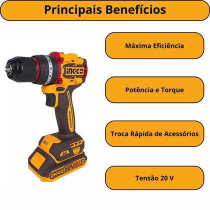 Imagem de Kit 2 uinidades - gco parafusadeira e furadeira bl 1/2pol a bateria 20v linha p20s c/ 2 bat 2.0ah