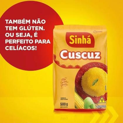 Imagem de KIT 2 UN. Cuscuz Sinhá 500Grs Tradicional Farinha de Milho Flocada Sem Glúten