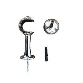 Imagem de Kit 2 Un Suporte Plástico 19mm Ecológico Varão Cortina Simples Comum Ilhós Argola Cor Par Ponteira Inclusa