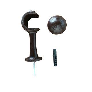 Imagem de Kit 2 Un Suporte Plástico 19mm Ecológico Varão Cortina Simples Comum Ilhós Argola Cor Par Ponteira Inclusa