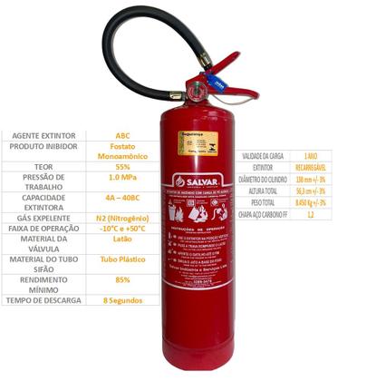 Imagem de KIt 2 UND Extintor de Incêndio ABC 6 Kg Validade 5 Anos 4A 40BC, com Suporte e Placa de Sinalização Fotoluminescente