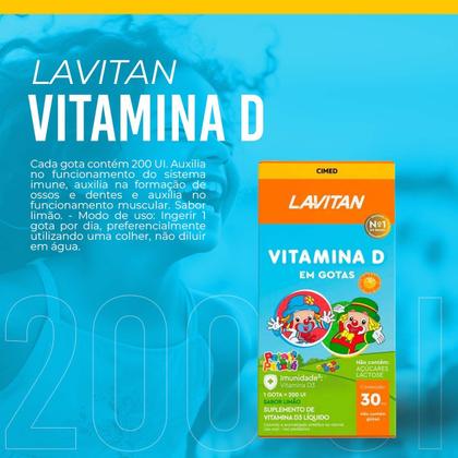 Imagem de Kit 2 und Lavitan Vitamina D 200UI Gota 30 ml