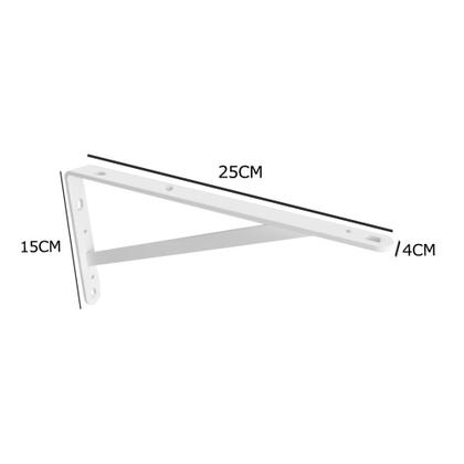 Imagem de Kit 2 Und Mão Francesa Reforçada 25Cm Branca Multivisão