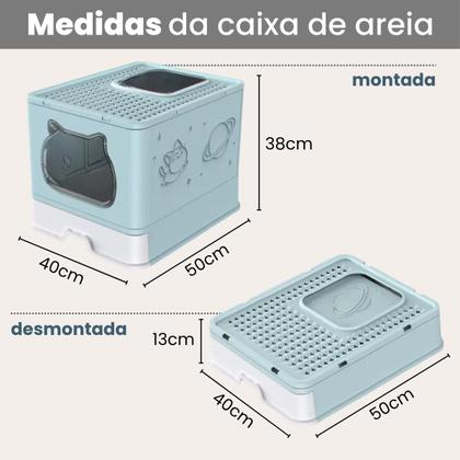 Imagem de Kit 2 Uni Banheiro Gato Fechado Com Pá Cor Rosa Caixa De Areia Grande