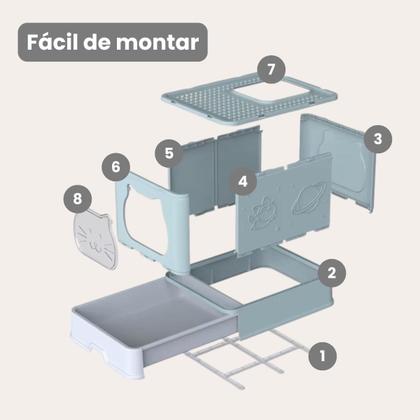 Imagem de Kit 2 Uni Banheiro Gato Fechado Com Pá Cor Rosa Caixa De Areia Grande