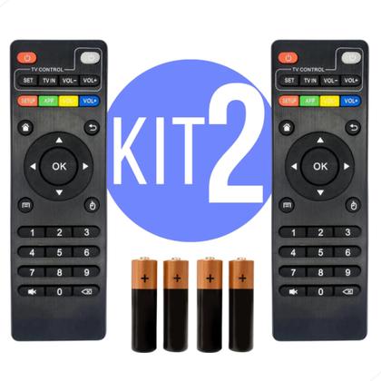 Imagem de Kit 2 Uni Controle Remoto Para Tv Botões Inteligentes Box e Pilha