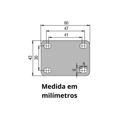 Imagem de Kit 2 unid. - roda preto 158 gir.c/pl 60x43 c/rol.esf-preta (6045)