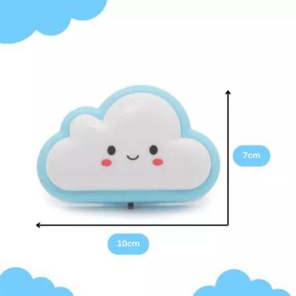 Imagem de Kit 2 Unidades Abajur De Tomada Infantil Led Mini Nuvem