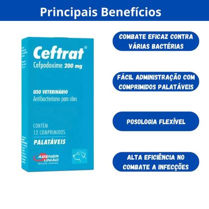 Imagem de Kit 2 unidades - ceftrat 200mg 12 comprimidos