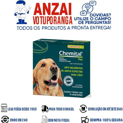 Imagem de Kit 2 unidades - chemital plus caixa com 4 comprimidos 